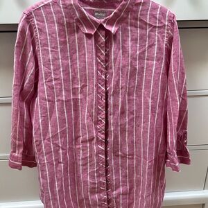 Chico's Fuchsia and White Striped Shirt